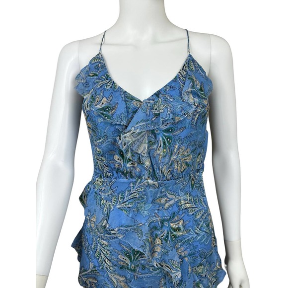 VERONICA BEARD Avenel Silk Ruffle Dress in Blue Sz 0 - Picture 10 of 15